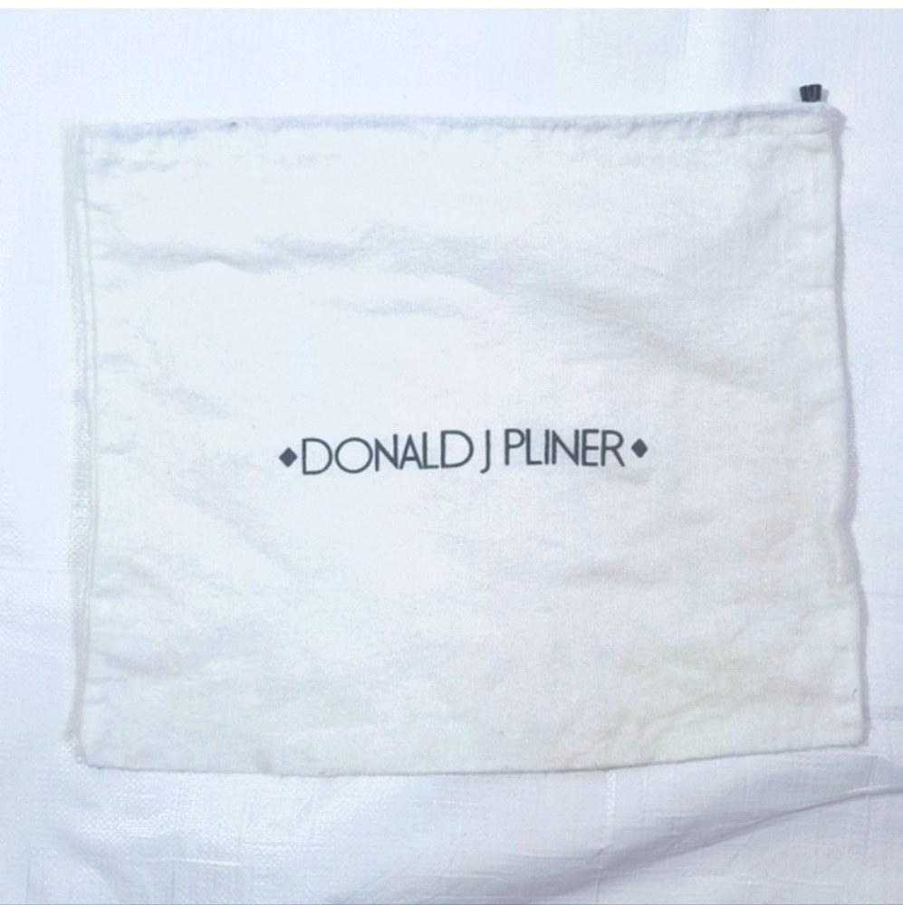 Donald J Pliner White Soft Cotton Dust Cover Drawstring Pouch Bag